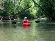 Kayaking down the river